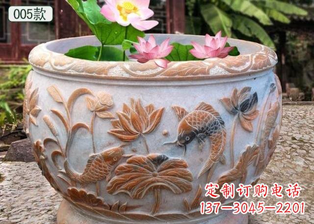 兰州晚霞红水缸鱼缸雕塑