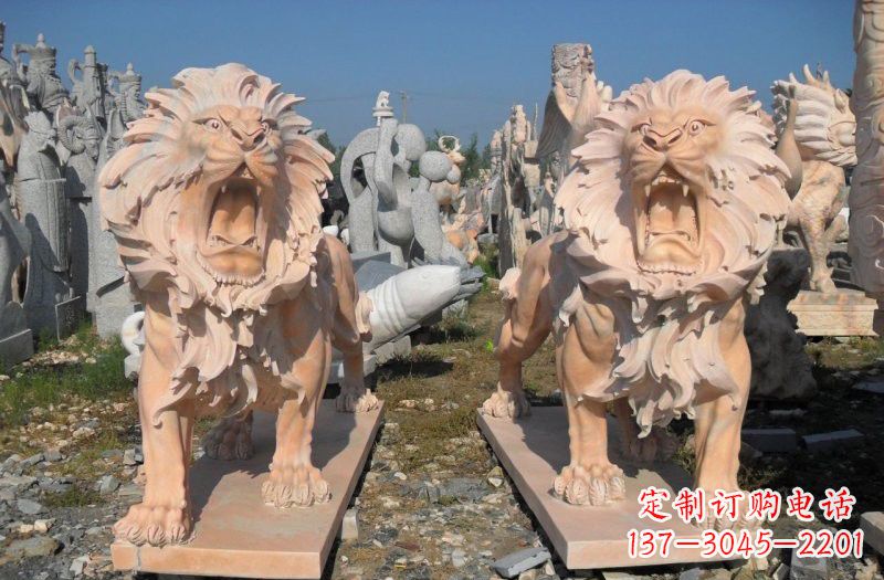 兰州晚霞红西洋狮子雕塑