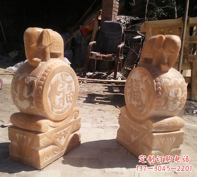 兰州晚霞红小象门墩