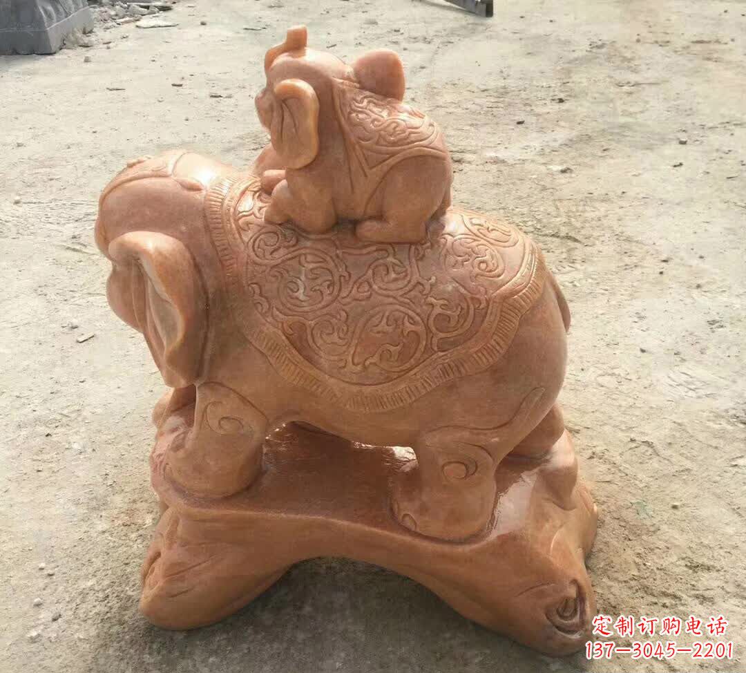 兰州晚霞红小象招财动物