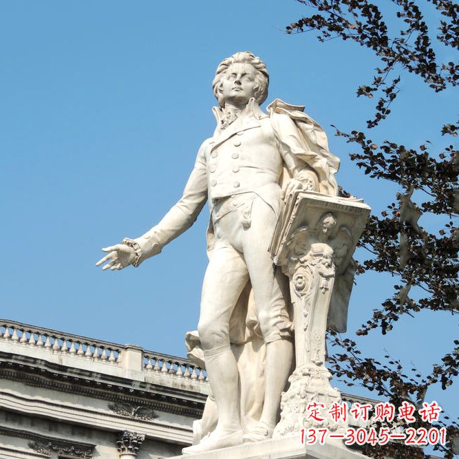 兰州维也纳古典乐派代表人物之莫扎特汉白玉石雕像