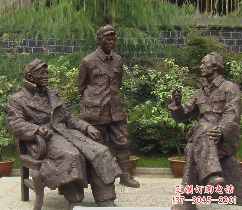 兰州伟人毛泽东刘伯承铜雕
