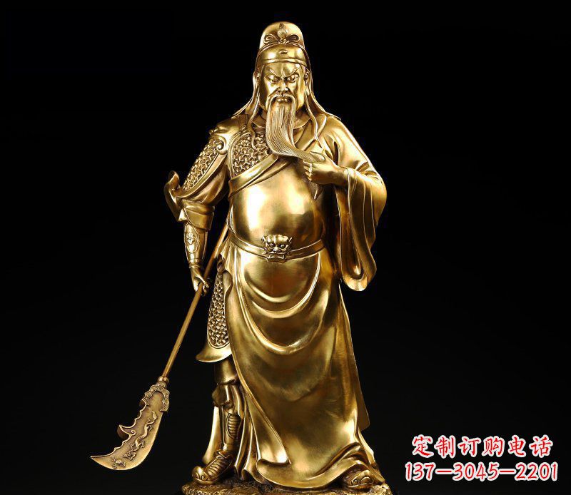 兰州武圣握刀关公铜雕