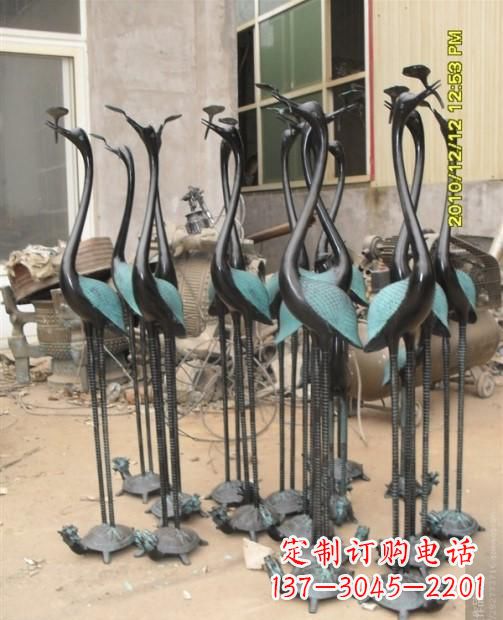 兰州仙鹤动物铜雕