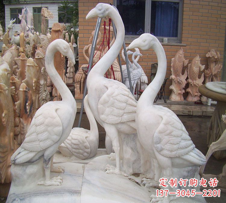 兰州仙鹤衔树枝 石雕
