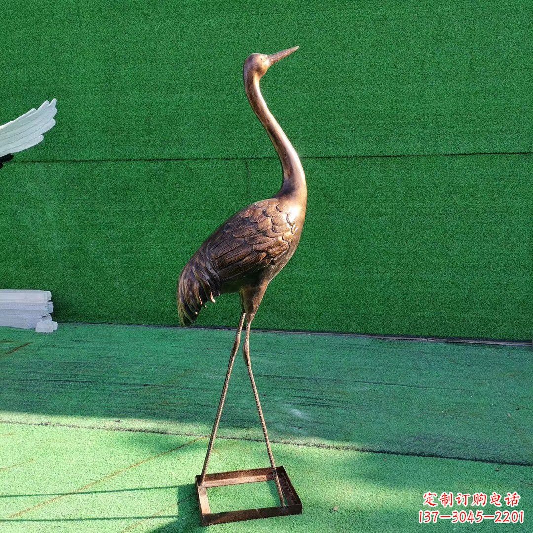 兰州仙鹤衔芝铜雕