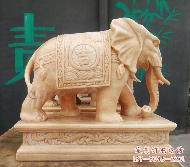 兰州现代石雕大象雕像