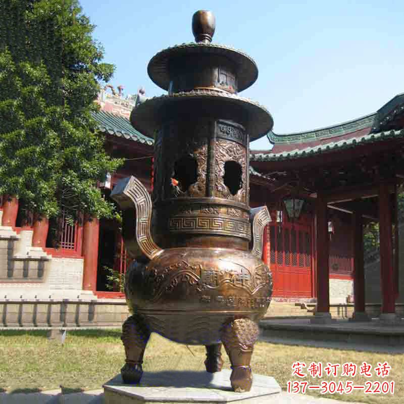 兰州现代铜制香炉铜雕香炉