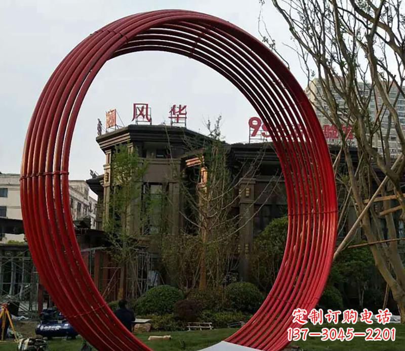 兰州小区不锈钢圆环景观雕塑