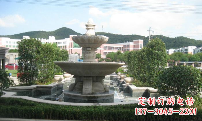 兰州小区景观大理石喷泉石雕 (2)