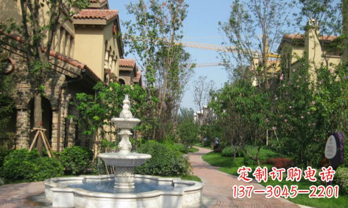兰州小区景观大理石喷泉石雕 (5)