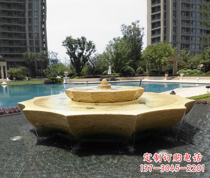 兰州小区景观大理石喷泉石雕 (6)