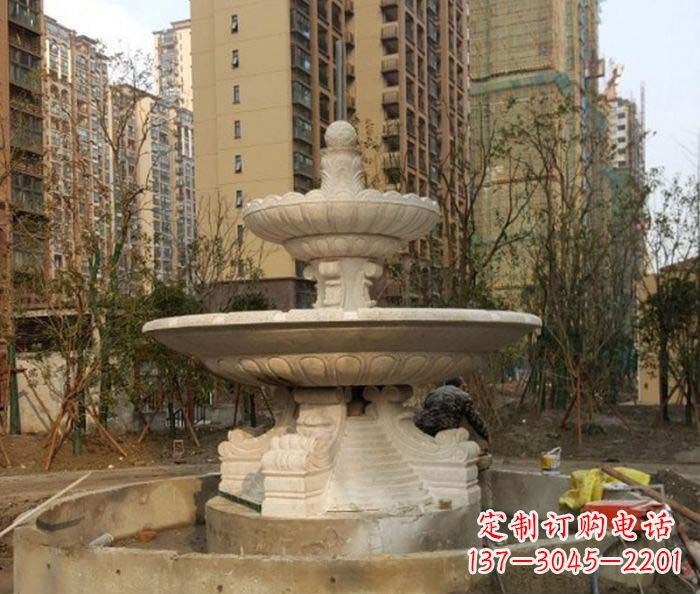 兰州小区景观大型喷泉石雕 (3)