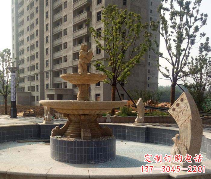 兰州小区景观大型喷泉石雕