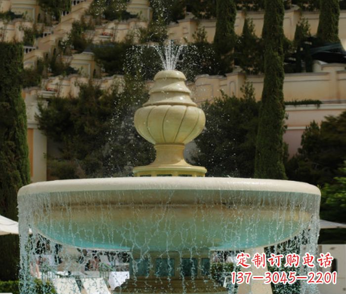 兰州小区景观多层喷泉石雕_2