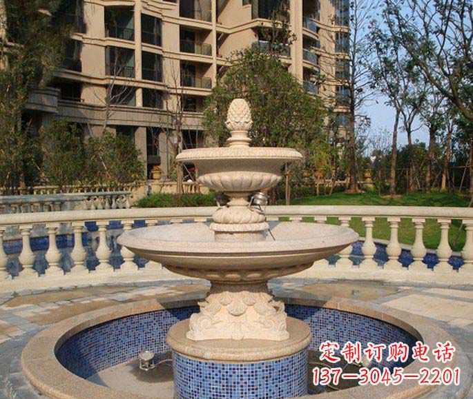 兰州小区景观多层喷泉石雕
