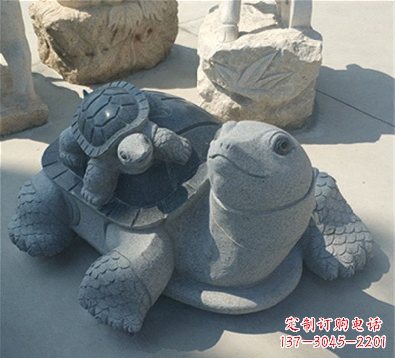 兰州小区母子乌龟石雕