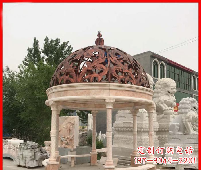 兰州小区欧式圆顶凉亭石雕_1