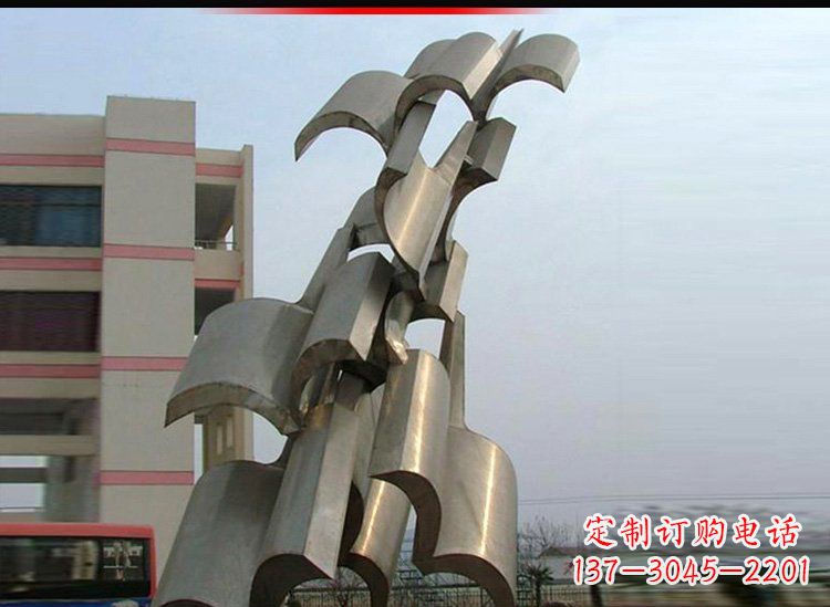 兰州校园不锈钢书本景观雕塑