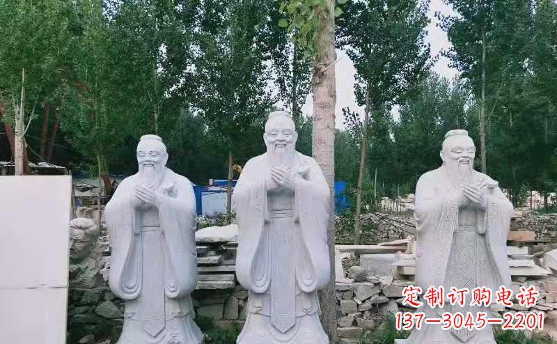 兰州校园古代名人伟人孔子石雕