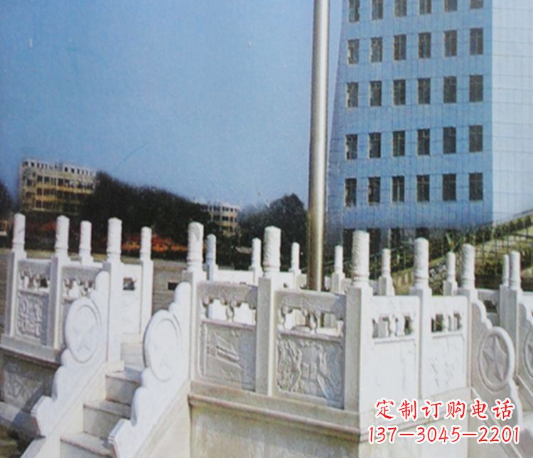 兰州校园汉白玉升旗台景观石雕