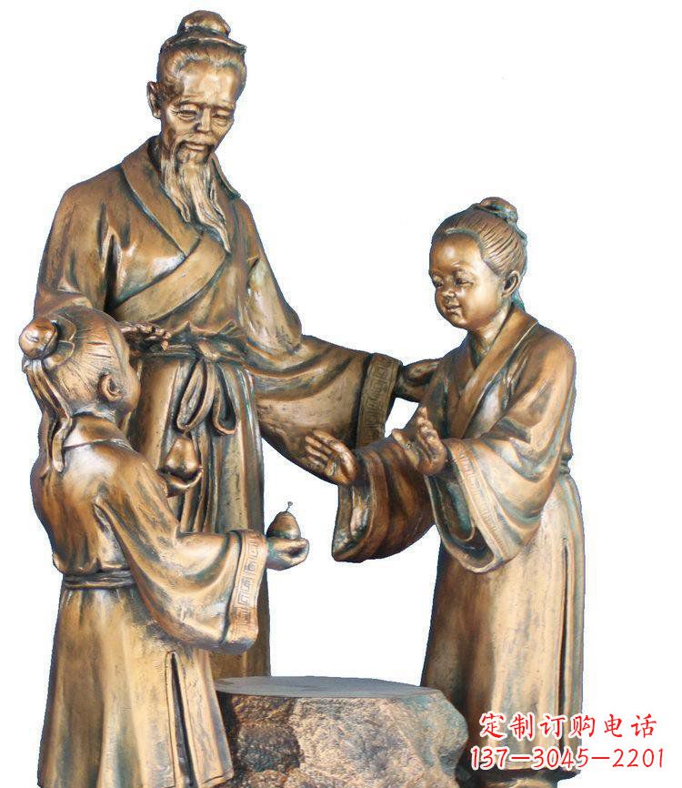 兰州校园孔融让梨景观铜雕