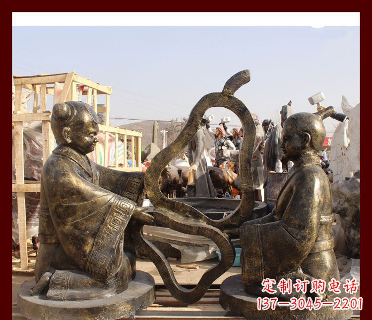 兰州校园孔融让梨铜雕