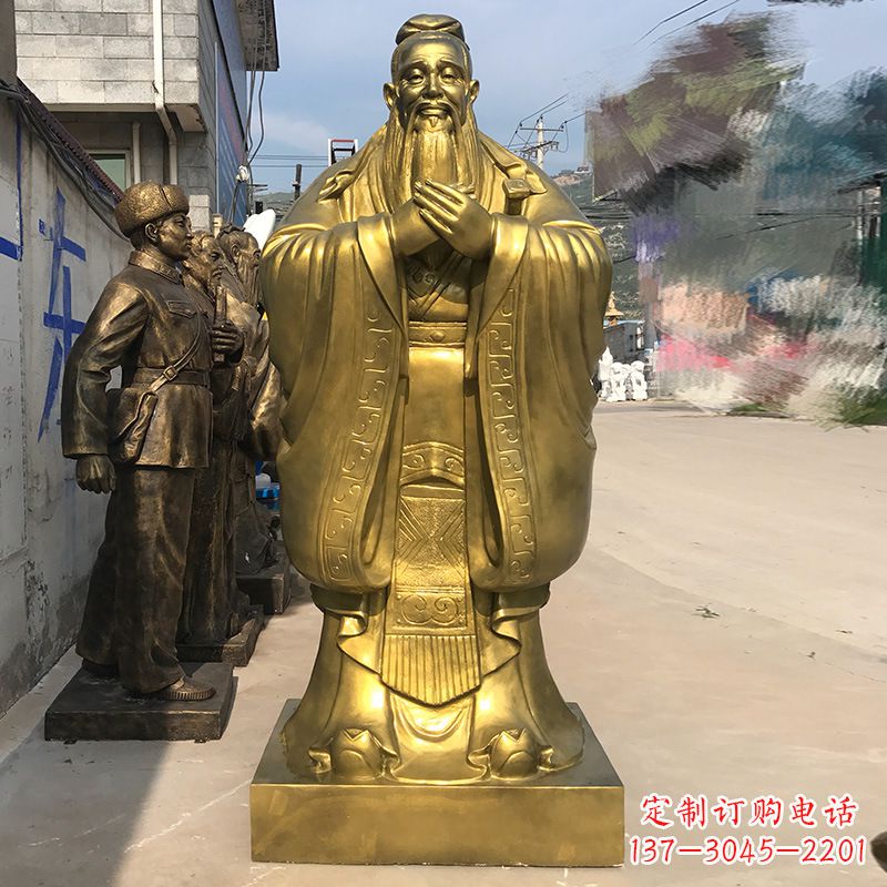 兰州校园孔子铜雕像