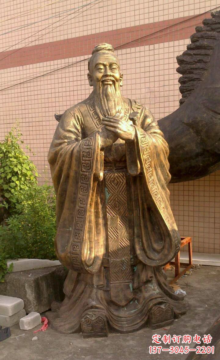 兰州校园孔子像人物铜雕