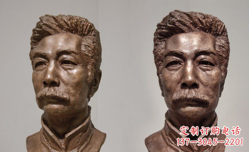 兰州校园鲁迅头像名人铜雕