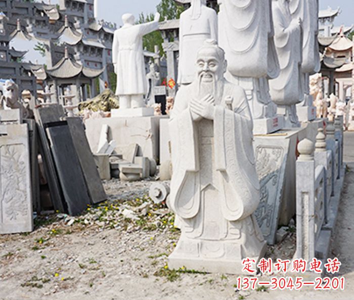 兰州校园人物孔子石雕 (3)