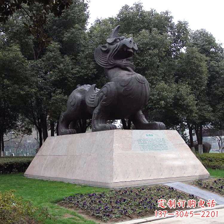 兰州獬豸神兽雕塑-公园上古神兽景观雕塑