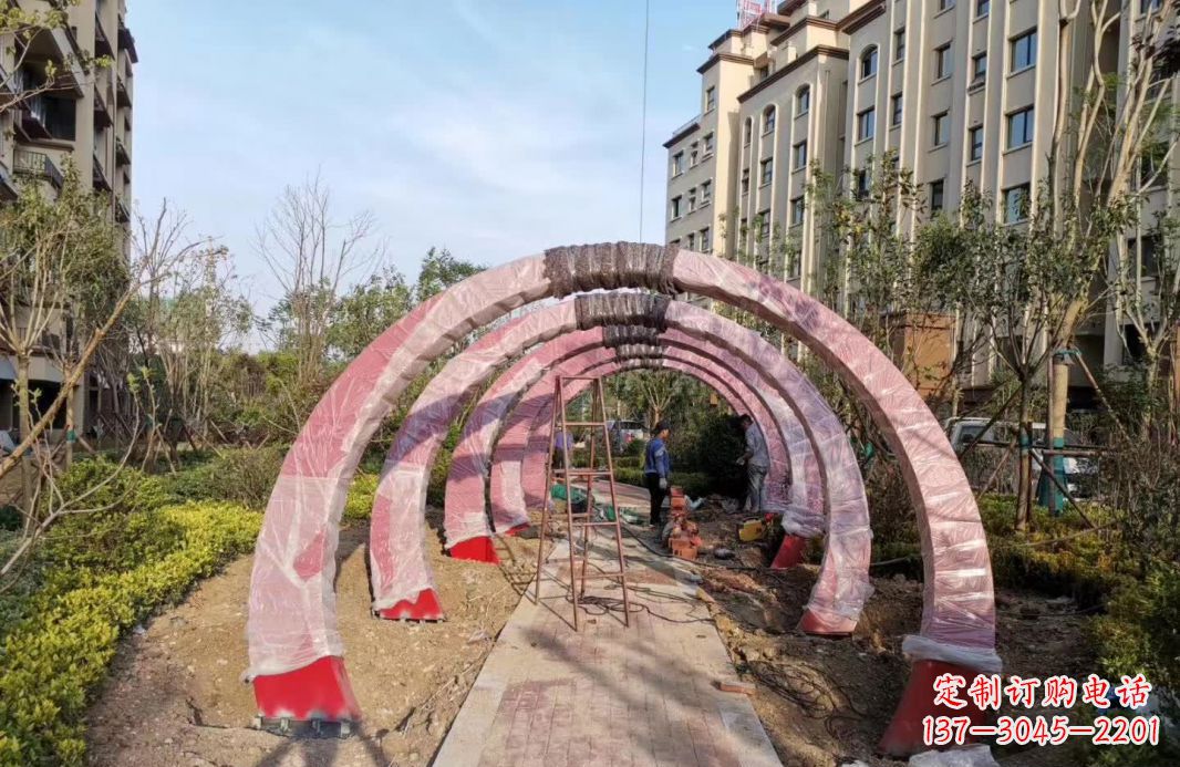 兰州园林不锈钢拱门景观雕塑