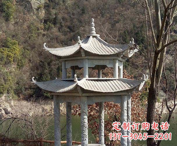 兰州园林仿古双层石雕凉亭