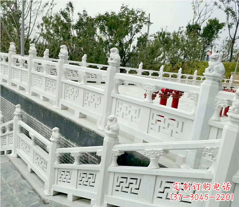 兰州园林汉白玉栏板景观石雕 (2)
