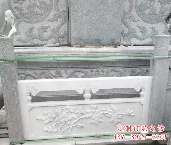 兰州园林汉白玉石浮雕栏板 (3)