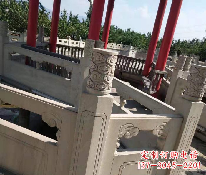 兰州园林景观大理石桥栏板石雕 (3)