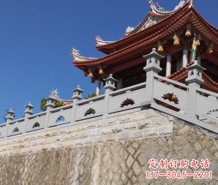 兰州园林景观大理石镂空莲花石栏板