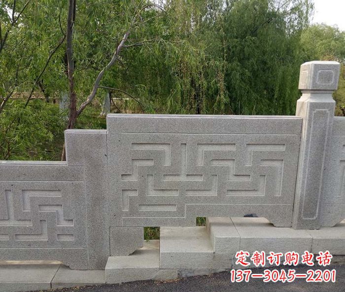 兰州园林景观大理石桥栏板石雕 (7)