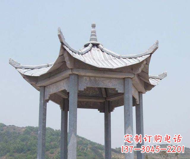 兰州园林景观单层石雕凉亭 (2)
