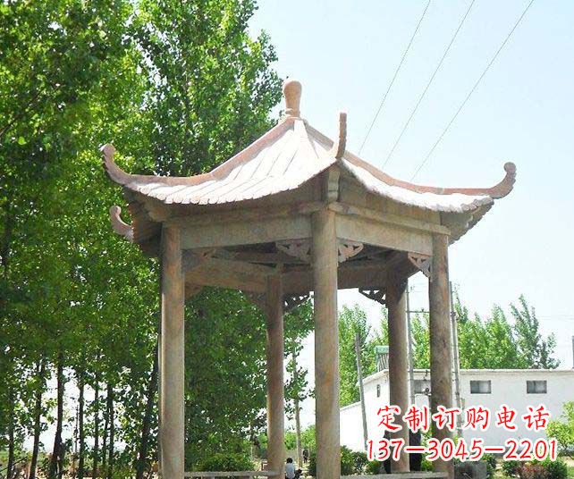 兰州园林景观单层石雕凉亭