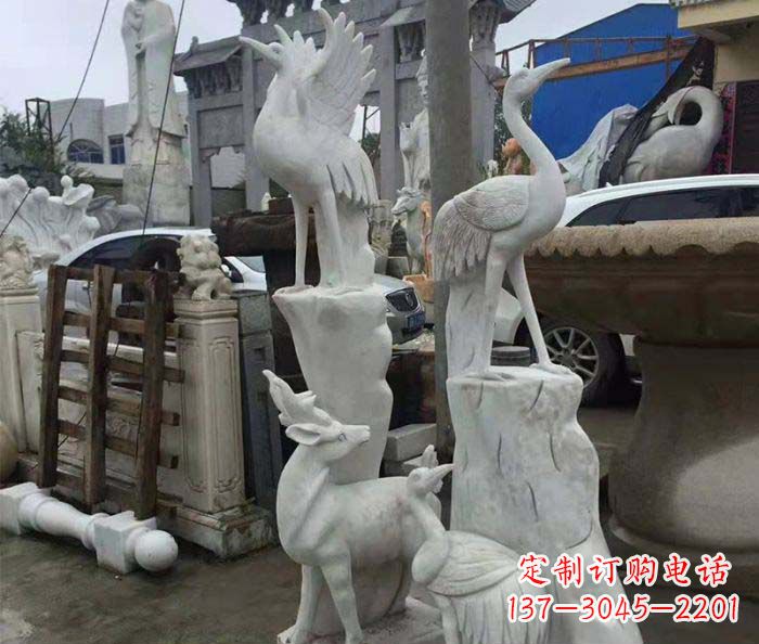 兰州园林景观仙鹤石雕