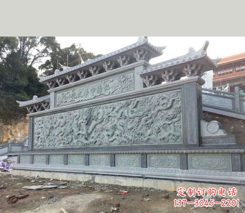 兰州园林九龙壁景观石雕 (2)
