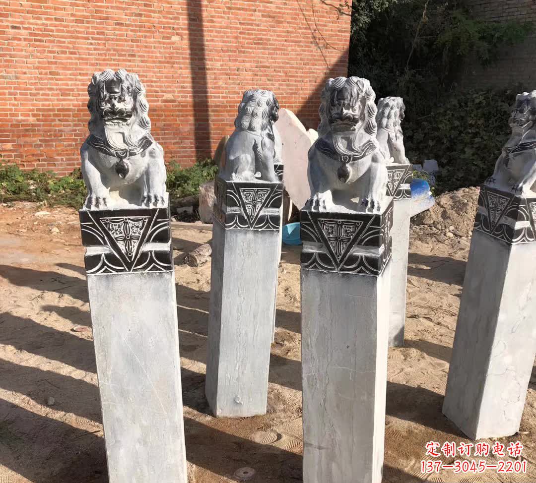 兰州园林石雕狮子拴马桩
