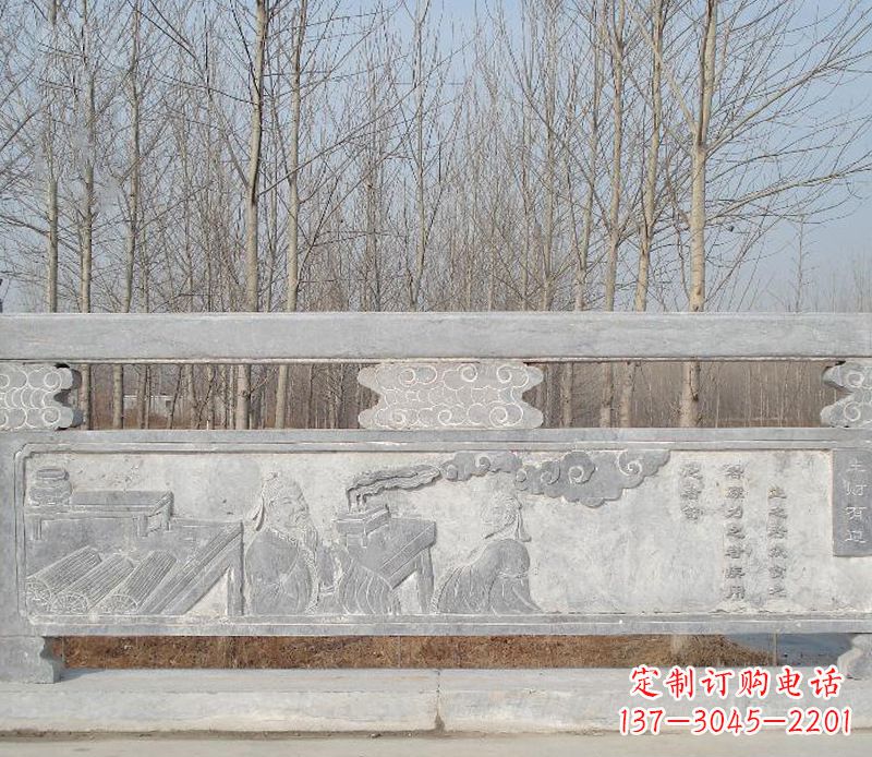 兰州园林石浮雕栏板景观石雕 (3)