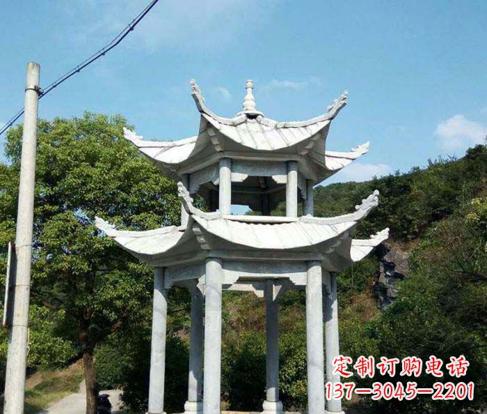 兰州园林双层凉亭石雕