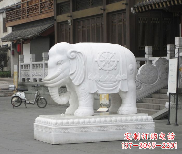 兰州招财动物汉白玉大象石雕