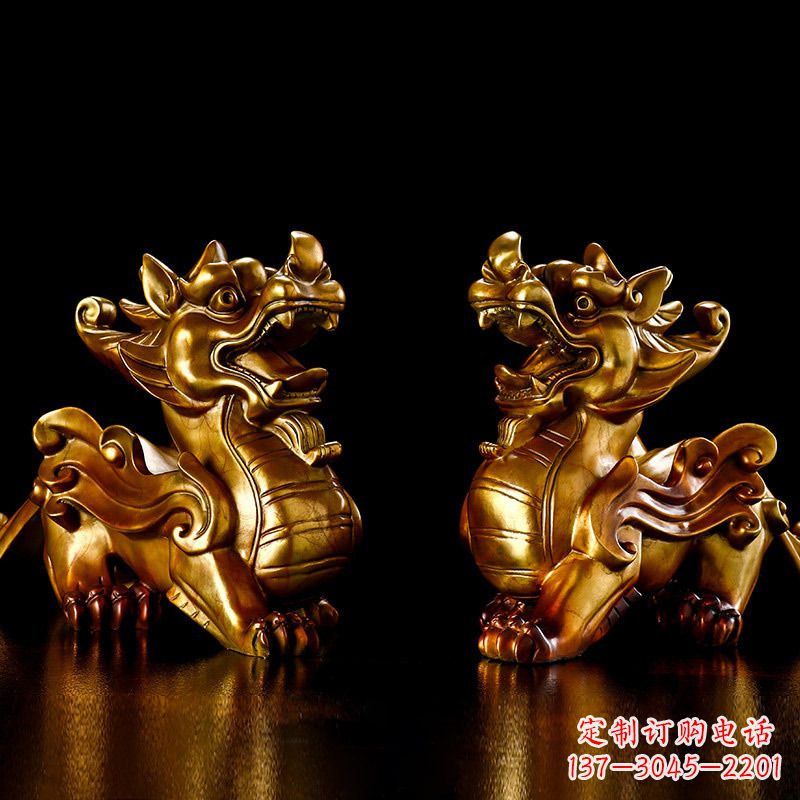 兰州招财黄铜貔貅雕塑摆件