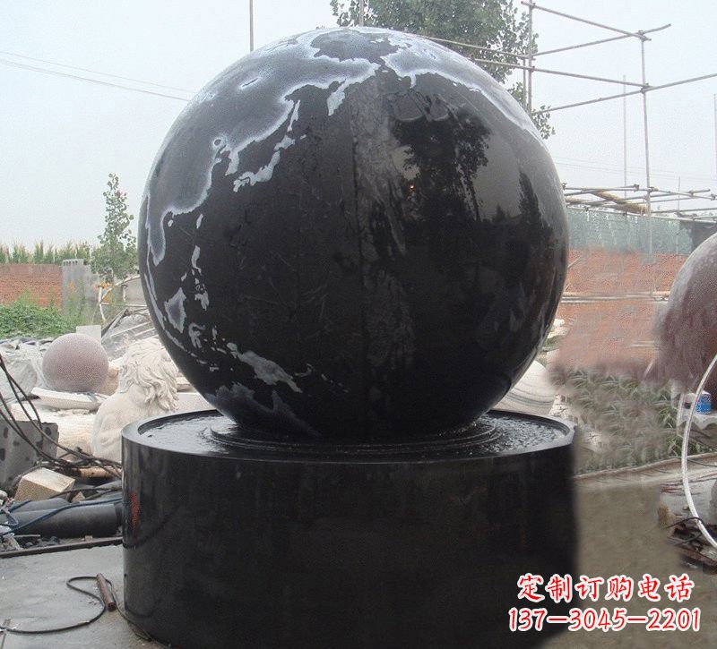 兰州中国黑风水球石雕