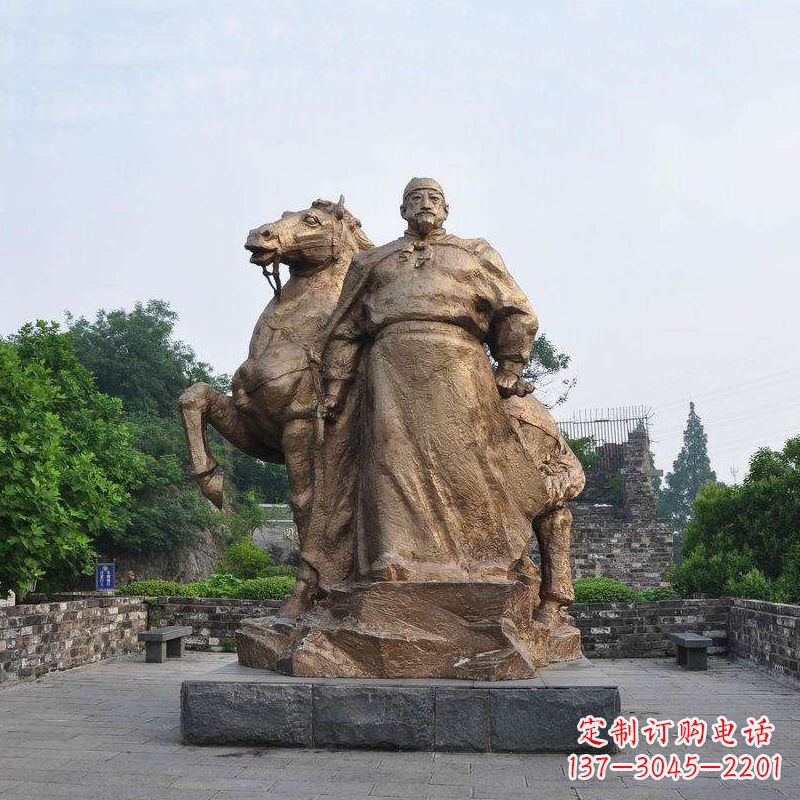 兰州中国历史名人明太祖朱元璋铜雕像